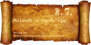 Moldván Terézia névjegykártya